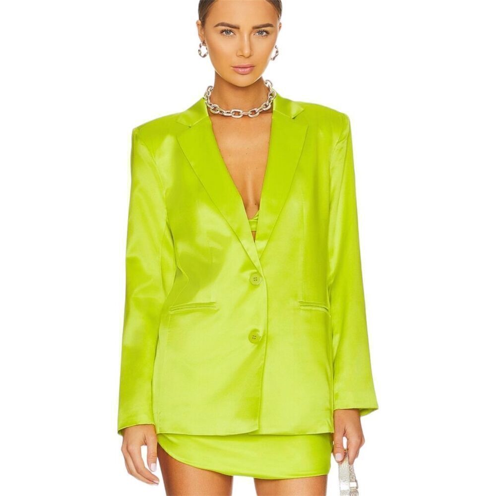 Retrofete SER.O.YA MOTLEE SILK BLAZER NEON LIME- SIZE XS